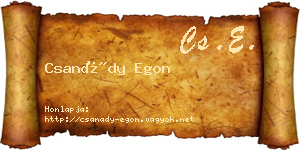 Csanády Egon névjegykártya